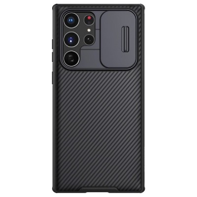 Samsung Galaxy S22 Ultra 5G (SM-S908X) „Nillkin“ CamShield juodas dėklas, nugarėlė su kameros apsauga | Priedai.lt
