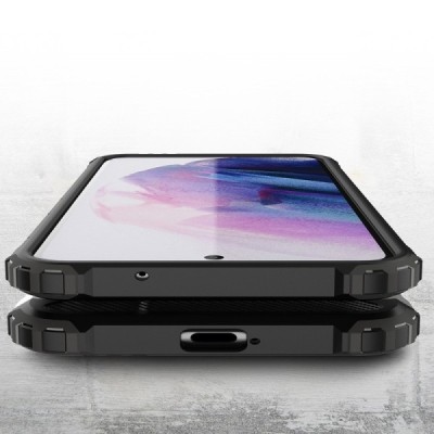 Sustiprintos apsaugos Samsung Galaxy S21 FE (Fan Edition) 5G juodas kieto silikono (TPU) ir plastiko dėklas | Priedai.lt