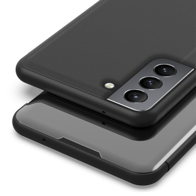 Samsung Galaxy S21 FE (Fan Edition) 5G plastikinis atverčiamas juodas dėklas | Priedai.lt