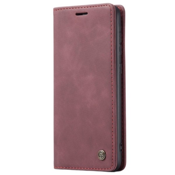„CaseMe“ Retro solidus atverčiamas dėklas - bordo (Galaxy S21 FE 5G)