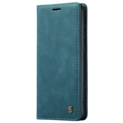 Samsung Galaxy S21 FE (Fan Edition) 5G CaseMe Retro solidus atverčiamas žalias odinis dėklas - knygutė | Priedai.lt