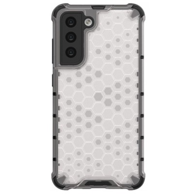 Honeycomb sustiprintos apsaugos Samsung Galaxy S21 FE (Fan Edition) 5G skaidrus kieto silikono (TPU) ir plastiko dėklas | Prieda