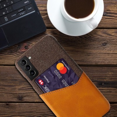 „KSQ“ Shell Samsung Galaxy S21 FE (Fan Edition) 5G rudas odinis dėklas - nugarėlė su kišenėle kortelėms | Priedai.lt