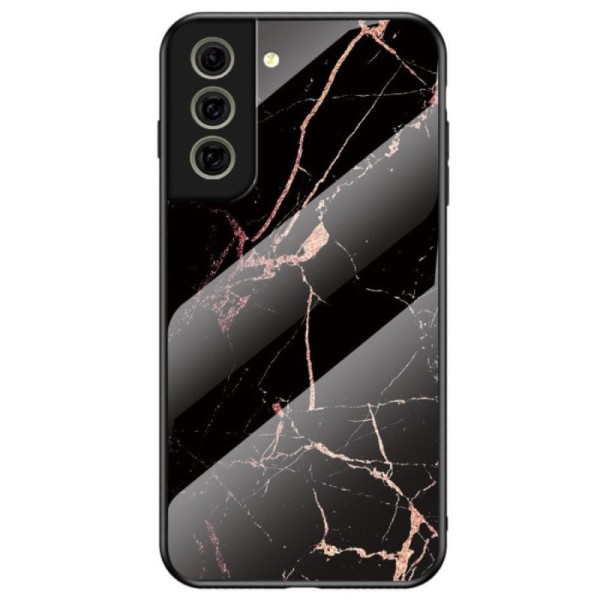 „Marble“ kieto silikono (TPU) dėklas - juodas / auksinis (Galaxy S21 FE 5G)