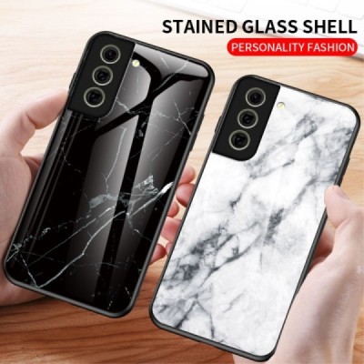 Samsung Galaxy S21 FE (Fan Edition) 5G „Marble“ kieto silikono TPU juodas / auksinis dėklas - nugarėlė | Priedai.lt