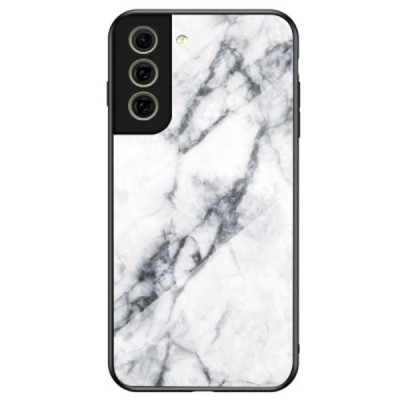 Samsung Galaxy S21 FE (Fan Edition) 5G „Marble“ kieto silikono TPU baltas / auksinis dėklas - nugarėlė | Priedai.lt