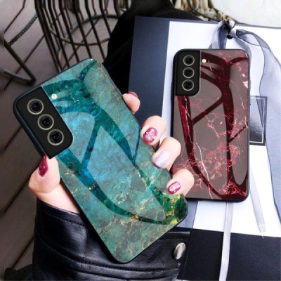 Samsung Galaxy S21 FE (Fan Edition) 5G „Marble“ kieto silikono TPU mėlynas dėklas - nugarėlė | Priedai.lt