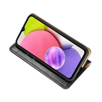 Samsung Galaxy S21 FE (Fan Edition) 5G juodas odinis atverčiamas dėklas - knygutė su magnetu | Priedai.lt