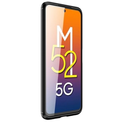 Samsung Galaxy M52 5G (M526) „Carbon“ kieto silikono TPU juodas dėklas - nugarėlė | Priedai.lt