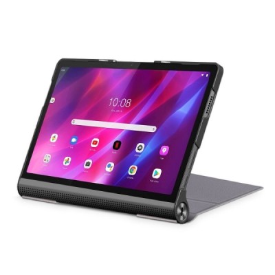Lenovo Yoga Tab 11 atverčiamas pilkas odinis dėklas - knygutė | Priedai.lt