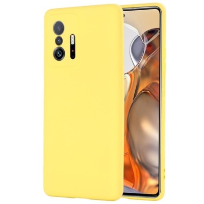 Xiaomi 11T (11T Pro) Shell kieto silikono (TPU) dėklas geltonas - nugarėlė | Priedai.lt