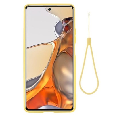 Xiaomi 11T (11T Pro) Shell kieto silikono (TPU) dėklas geltonas - nugarėlė | Priedai.lt
