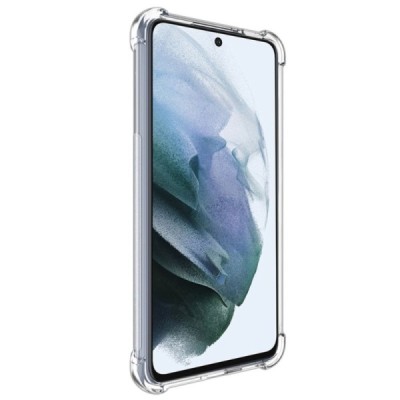 Samsung Galaxy S21 FE (Fan Edition) 5G Imak sustiprintos apsaugos kieto silikono TPU skaidrus dėklas - nugarėlė + apsauginė ekra