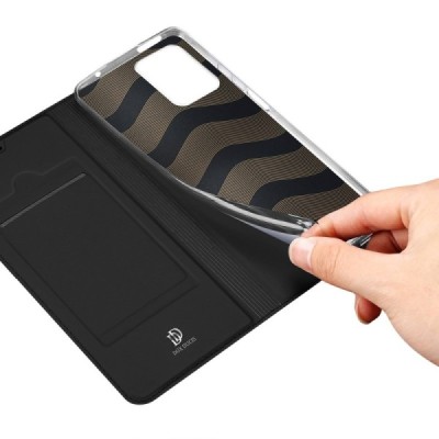 Xiaomi 11T (11T Pro) „Dux Ducis“ Skin serijos juodas odinis atverčiamas dėklas - knygutė | Priedai.lt