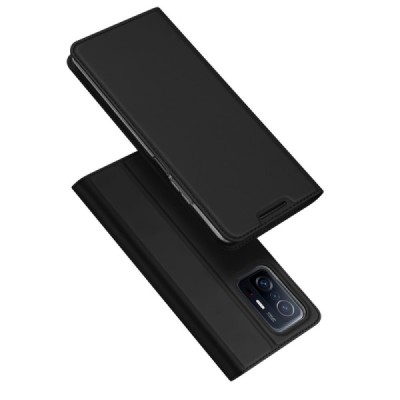 Xiaomi 11T (11T Pro) „Dux Ducis“ Skin serijos juodas odinis atverčiamas dėklas - knygutė | Priedai.lt