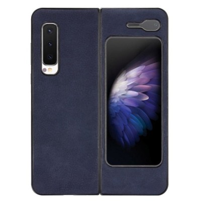Samsung Galaxy Fold 5G (F907B) Slim Leather mėlynas odinis dėklas - nugarėlė | Priedai.lt