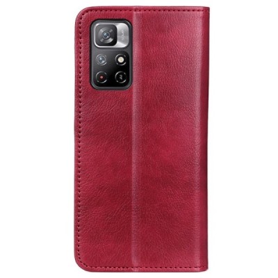 Xiaomi Poco M4 Pro (Redmi Note 11 5G) Solidus bordo odinis atverčiamas dėklas - knygutė | Priedai.lt