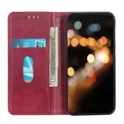 Xiaomi Poco M4 Pro (Redmi Note 11 5G) Solidus bordo odinis atverčiamas dėklas - knygutė | Priedai.lt