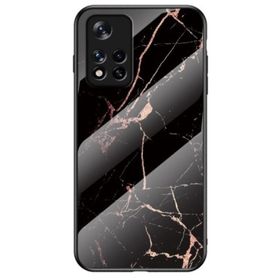 Xiaomi Poco M4 Pro (Redmi Note 11 5G) „Marble“ kieto silikono TPU juodas / auksinis dėklas - nugarėlė | Priedai.lt