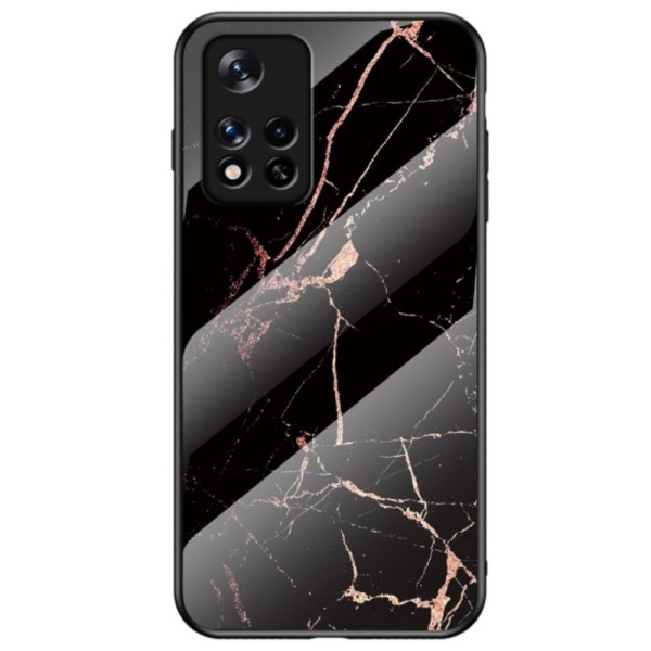 „Marble“ kieto silikono (TPU) dėklas - juodas / auksinis (Poco M4 Pro 5G / Redmi Note 11 5G)