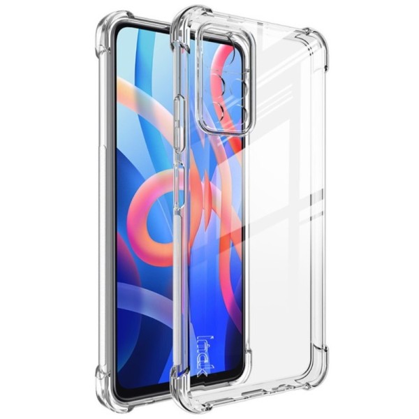 „Imak“ sustiprintos apsaugos kieto silikono (TPU) dėklas - skaidrus + apsauginė ekrano plėvelė (Poco M4 Pro 5G / Redmi Note 11