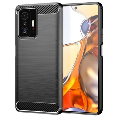 Xiaomi 11T (11T Pro) „Carbon“ kieto silikono TPU juodas dėklas - nugarėlė | Priedai.lt
