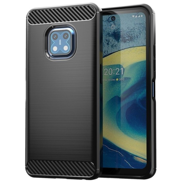 „Carbon“ kieto silikono (TPU) dėklas - juodas (Nokia XR20)