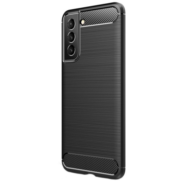 „Carbon“ kieto silikono (TPU) dėklas - juodas (Galaxy S22 5G)