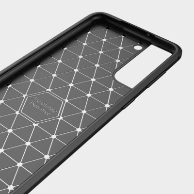 Samsung Galaxy S22 5G (SM-S901X) „Carbon“ kieto silikono TPU juodas dėklas - nugarėlė | Priedai.lt
