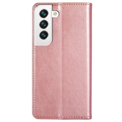 Solidus Samsung Galaxy S22 5G (SM-S901X) rožinis odinis atverčiamas dėklas | Priedai.lt