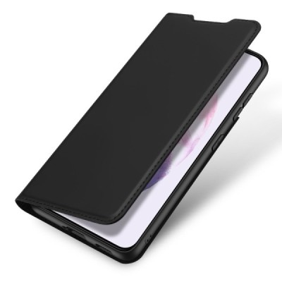 „Dux Ducis“ Skin serijos Samsung Galaxy S22 5G (SM-S901X) juodas odinis atverčiamas dėklas | Priedai.lt