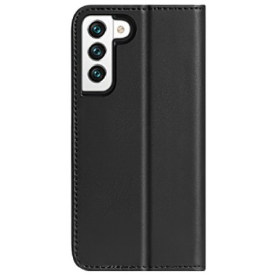„Dux Ducis“ Hivo serijos Samsung Galaxy S22 5G (SM-S901X) juodas odinis atverčiamas dėklas | Priedai.lt