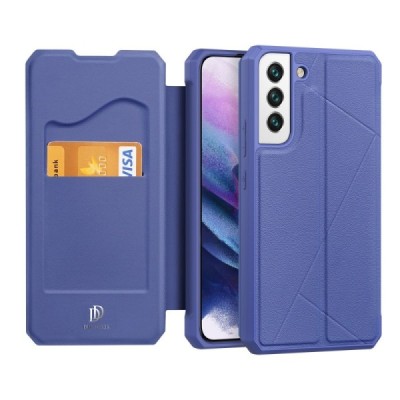 Dux Ducis Skin X serijos Samsung Galaxy S22 5G (SM-S901X) violetinis odinis atverčiamas dėklas | Priedai.lt