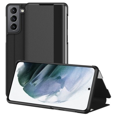 Samsung Galaxy S22 5G (SM-S901X) View Line juodas atverčiamas dėklas - knygutė | Priedai.lt