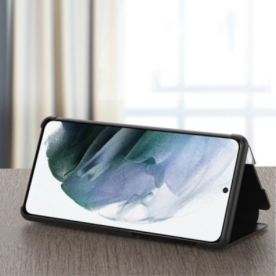 Samsung Galaxy S22 5G (SM-S901X) View Line juodas atverčiamas dėklas - knygutė | Priedai.lt
