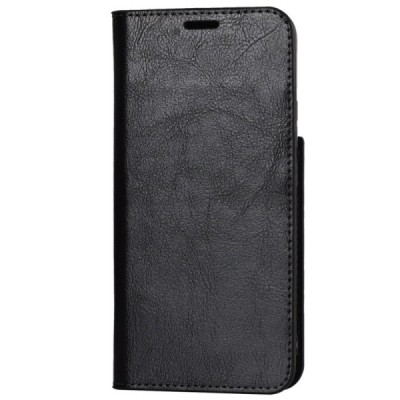 „Deluxe“ Samsung Galaxy S22 5G (SM-S901X) juodas odinis atverčiamas dėklas | Priedai.lt