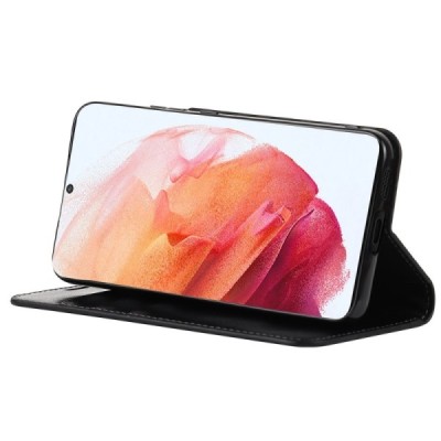 „Deluxe“ Samsung Galaxy S22 5G (SM-S901X) juodas odinis atverčiamas dėklas | Priedai.lt
