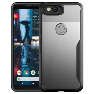 Google Pixel 2 XL Fashion skaidrus juodos spalvos apvadais kieto silikono (TPU) dėklas | Priedai.lt