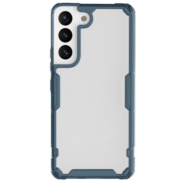 „Nillkin“ Nature TPU Pro sustiprintos apsaugos kieto silikono (TPU) dėklas - skaidrus / mėlynas (Galaxy S22 5G)
