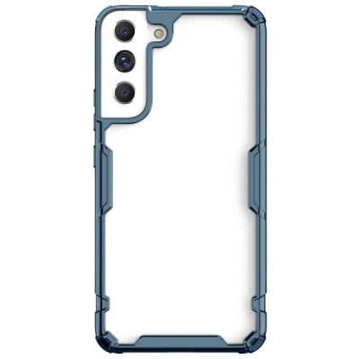 „Nillkin“ Nature TPU Pro Samsung Galaxy S22+ 5G (SM-S906X) skaidrus sustiprintos apsaugos kieto silikono mėlynas dėklas | Prieda