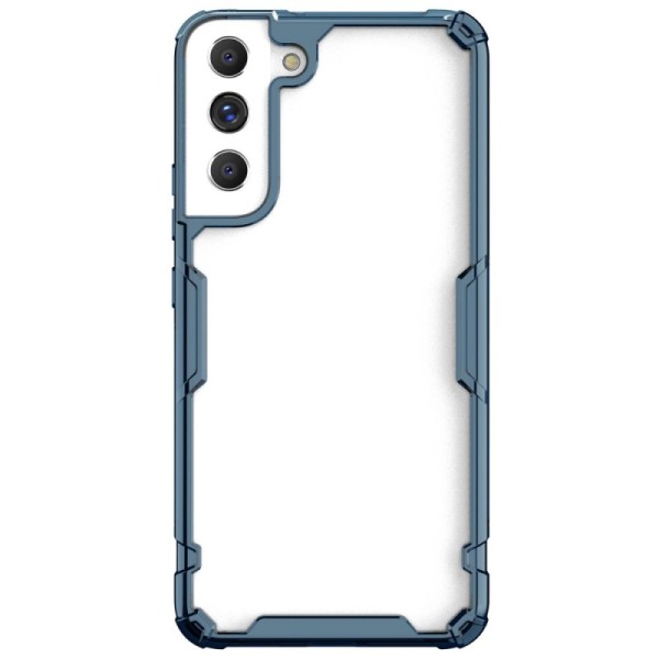 „Nillkin“ Nature TPU Pro sustiprintos apsaugos kieto silikono (TPU) dėklas - skaidrus / mėlynas (Galaxy S22+ 5G)