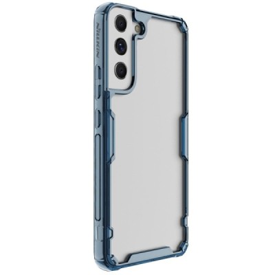 „Nillkin“ Nature TPU Pro Samsung Galaxy S22+ 5G (SM-S906X) skaidrus sustiprintos apsaugos kieto silikono mėlynas dėklas | Prieda