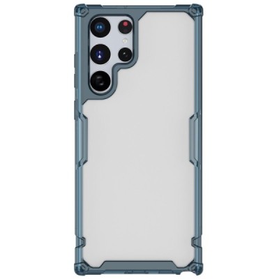 „Nillkin“ Nature TPU Pro Samsung Galaxy S22 Ultra 5G (SM-S908X) skaidrus sustiprintos apsaugos kieto silikono mėlynas dėklas | P