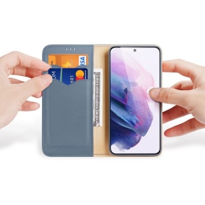 „Dux Ducis“ Hivo serijos Samsung Galaxy S22+ 5G (SM-S906X) mėlynas odinis atverčiamas dėklas | Priedai.lt