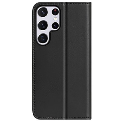 „Dux Ducis“ Hivo serijos Samsung Galaxy S22 Ultra 5G (SM-S908X) juodas odinis atverčiamas dėklas | Priedai.lt