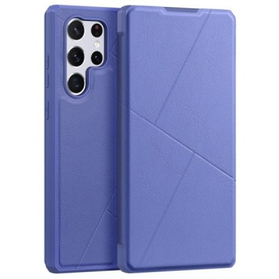 Dux Ducis Skin X serijos Samsung Galaxy S22 Ultra 5G (SM-S908X) violetinis odinis atverčiamas dėklas | Priedai.lt