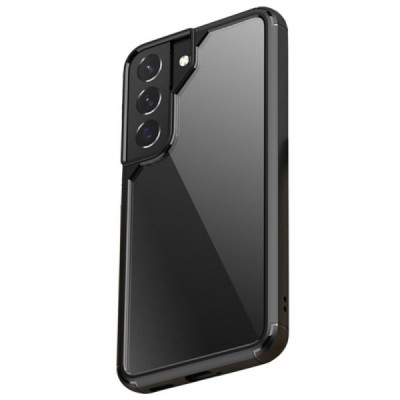 Samsung Galaxy S22 5G (SM-S901X) „IPAKY“ Royal silikoninis skaidrus permatomas dėklas su juodu rėmeliu | Priedai.lt