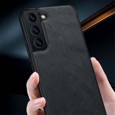 „Sulada“ Leather Samsung Galaxy S22 5G (SM-S901X) juodas odinis dėklas - nugarėlė | Priedai.lt