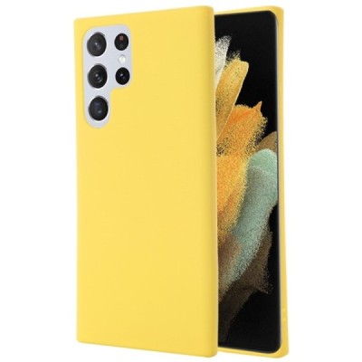 Samsung Galaxy S22 Ultra 5G (SM-S908X) Shell kieto silikono (TPU) dėklas geltonas - nugarėlė | Priedai.lt