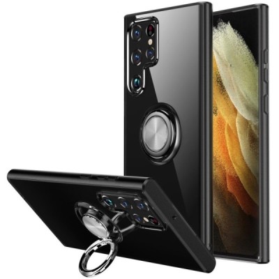 Samsung Galaxy S22 Ultra 5G (SM-S908X) „Sheet“ Kickstand (TPU) juodas dėklas - nugarėlė | Priedai.lt